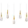 1_Hibiscus 13"H x 40"W 5-Light Crystal Multi-Light Pendant in Aged
