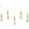 Hibiscus 13"H x 40"W 5-Light Crystal Multi-Light Pendant in Aged