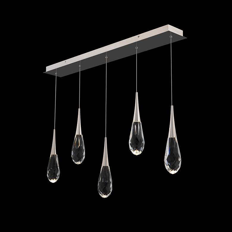 Image 2 Hibiscus 13"H x 40"W 5-Light Crystal Multi-Light Pendant in Polis more views