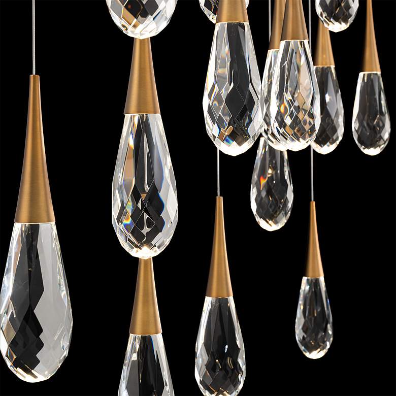 Image 4 Hibiscus 13"H x 53"W 23-Light Crystal Multi-Light Pendant in Aged more views