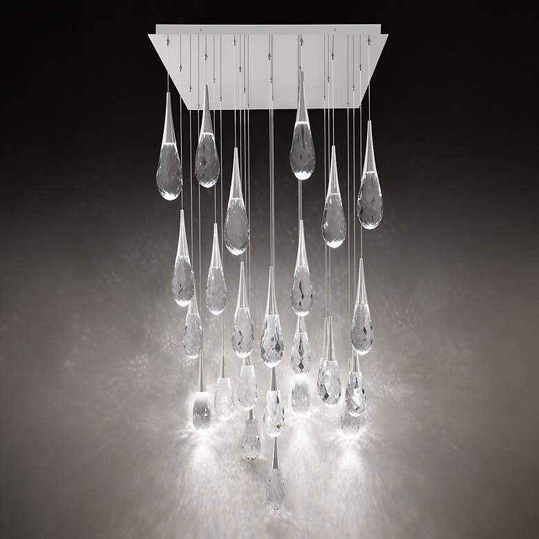 Image 3 Hibiscus 13"H x 53"W 23-Light Crystal Multi-Lt Pendant in Polishe more views