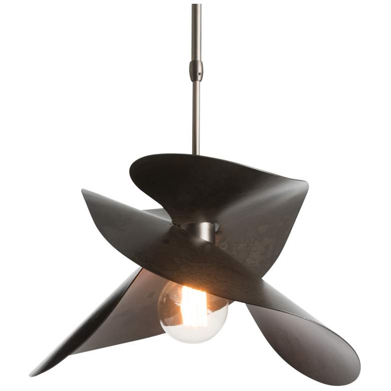 Image 1 Hibiscus 15 1/2" Wide Dark Smoke Petals Pendant Light