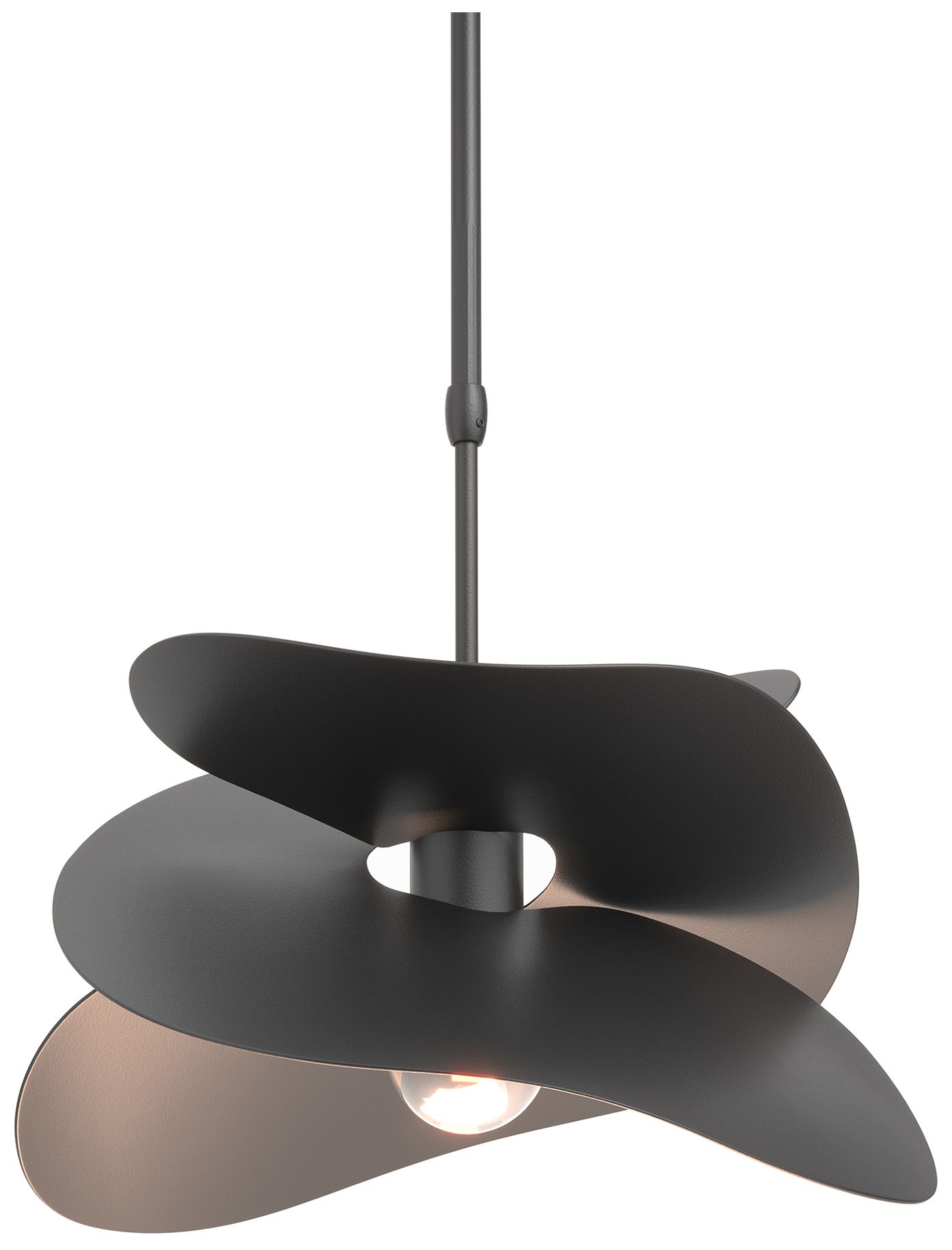 Hibiscus 15" Wide Black Pendant