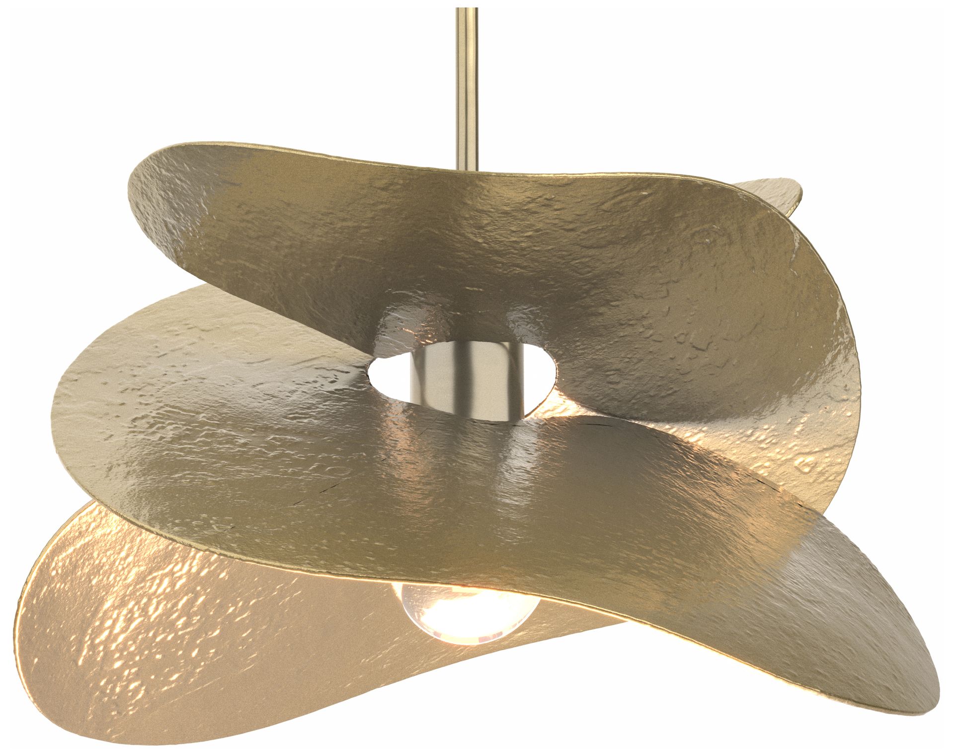 Hibiscus 15" Wide Modern Brass Pendant - Made to Order