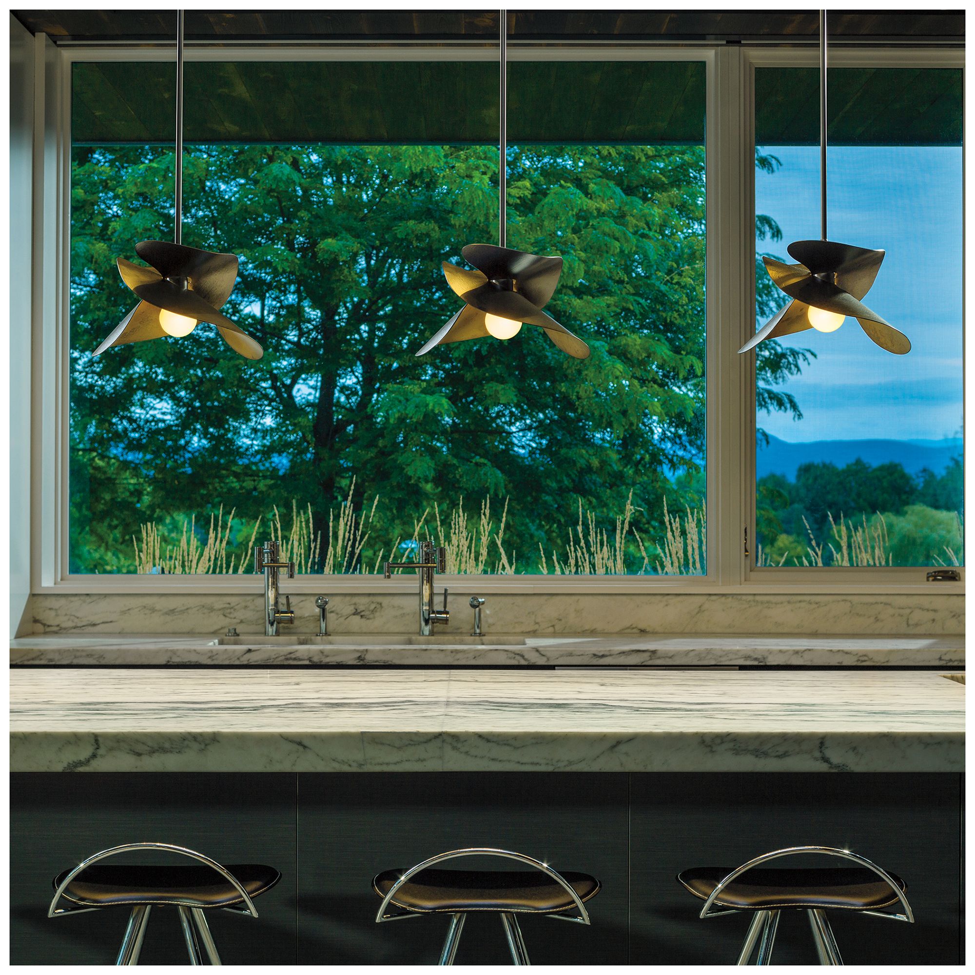 Hibiscus 25" Wide Dark Smoke Pendant