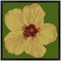 Hibiscus 31&quot; Square Black Giclee Wall Art