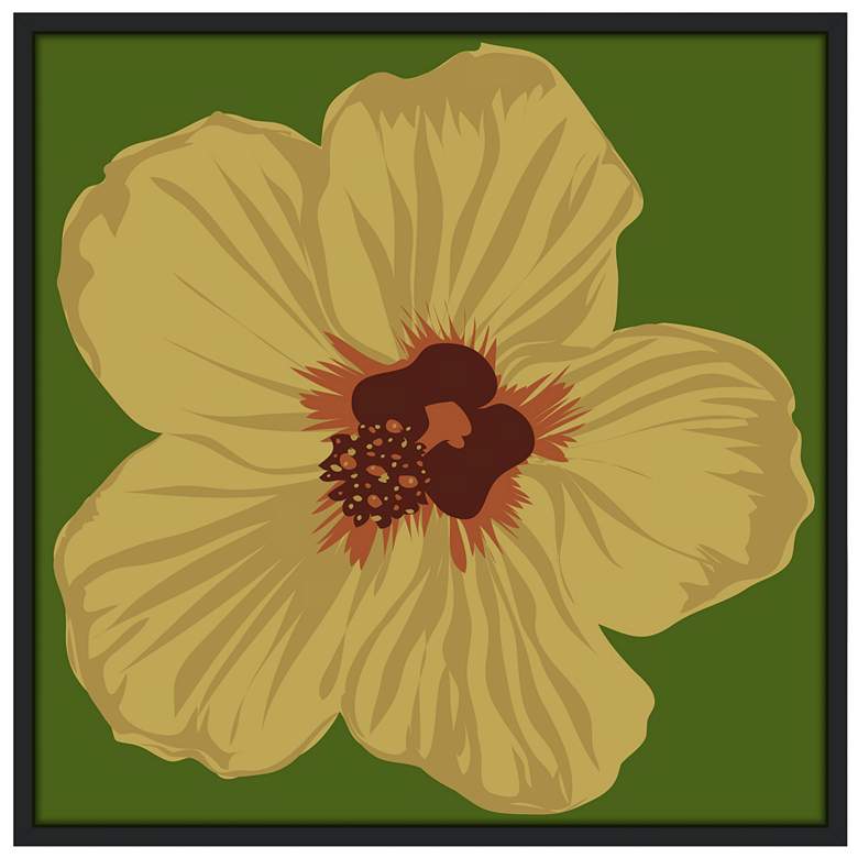 Hibiscus 37 inch Square Black Giclee Wall Art