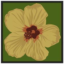 Hibiscus 37&quot; Square Black Giclee Wall Art