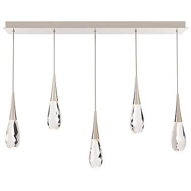 Hibiscus 40" Wide Polished Nickel 5-Light LED Linear Pendant