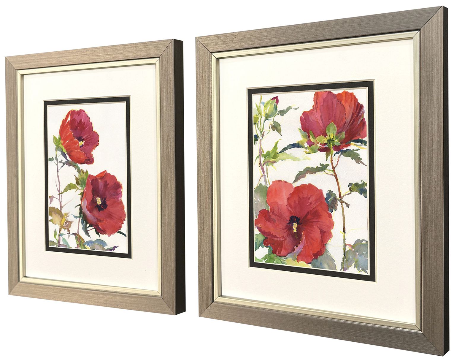 Image 3 Hibiscus Glow 9"W x 11"H Framed Art - Set of 2 more views