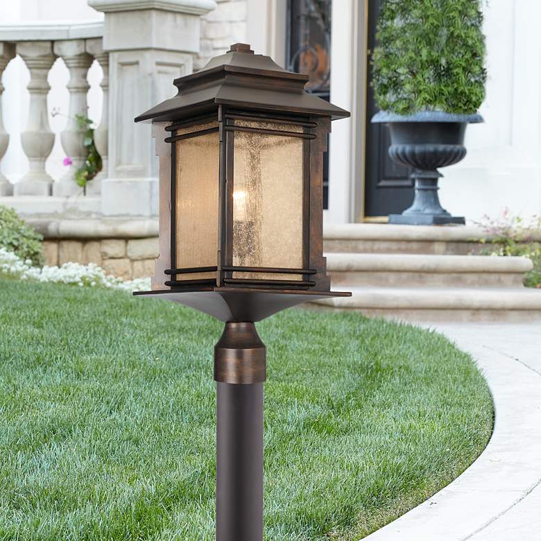 Image 1 Hickory Point 33 1/2" High Bronze Path Light w/ Low Voltage Bulb