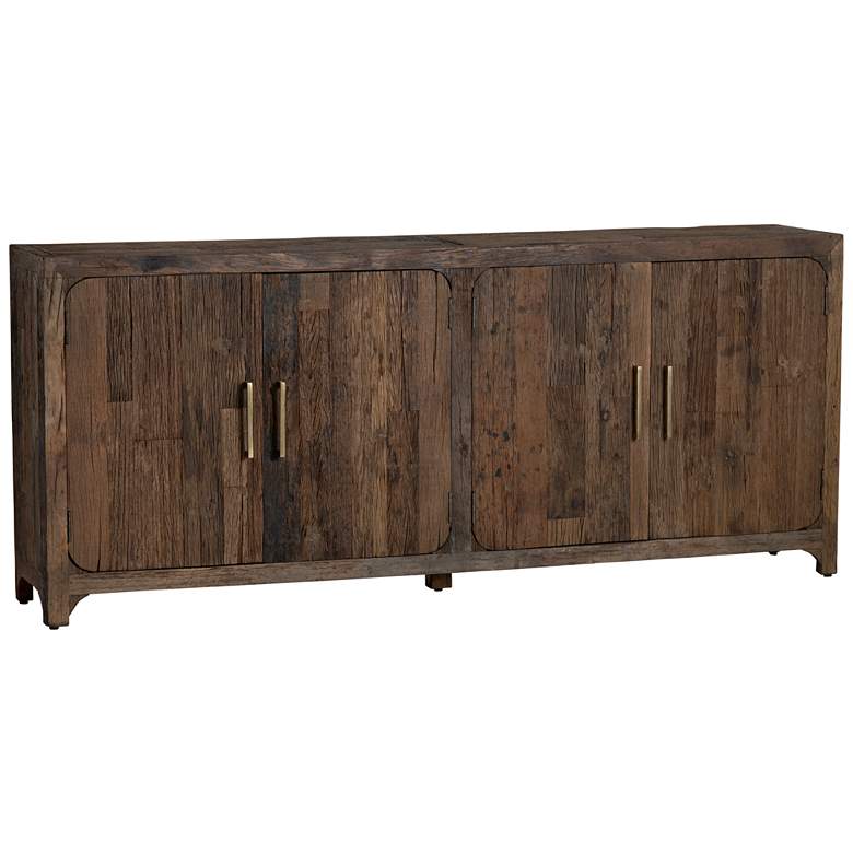 Image 1 Hickory Ridge 80" Wide Natural Wood Grain 4-Door Sideboard