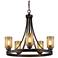 Hidalgo 27 1/2" Wide Sovereign Bronze 5-Light Chandelier with Regal Gl