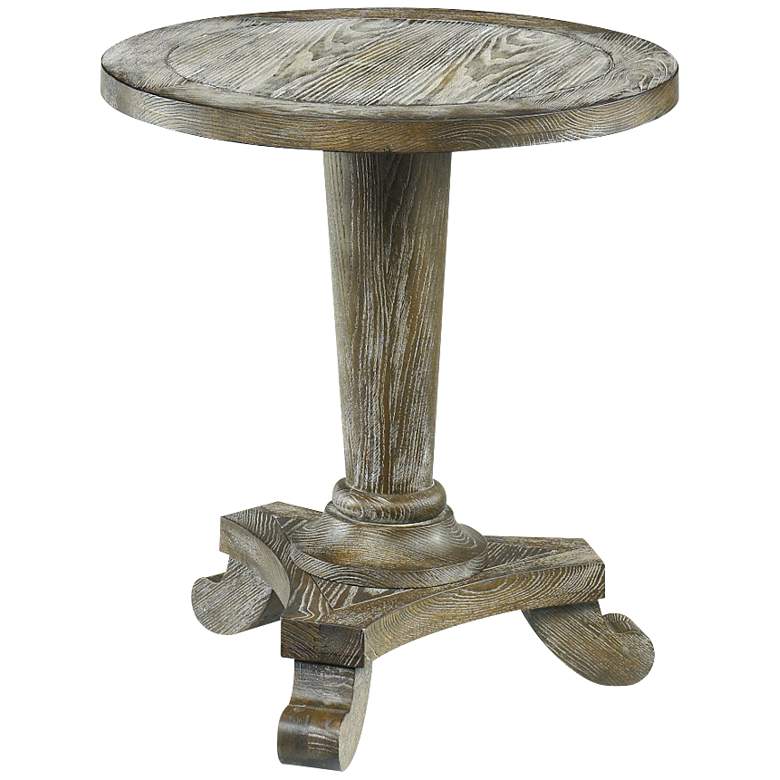Image 1 Hidden Treasures 22" Wide Ash Wood Pedestal Table