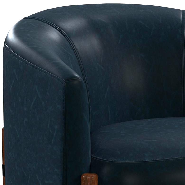 Image 4 Higgins Navy Blue Faux Leather Accent Chair more views