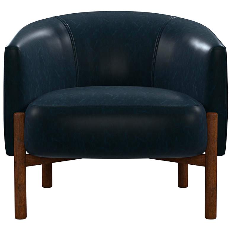 Image 5 Higgins Navy Blue Faux Leather Accent Chair more views