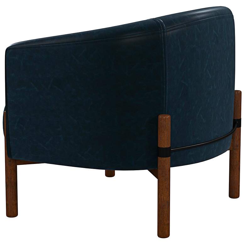 Image 7 Higgins Navy Blue Faux Leather Accent Chair more views
