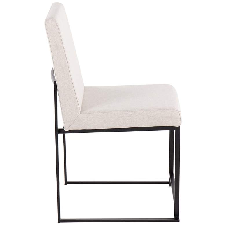 Image 3 High Back Fuji Dining Chair Black Steel Beige Fabric by LumiSource Pair more views