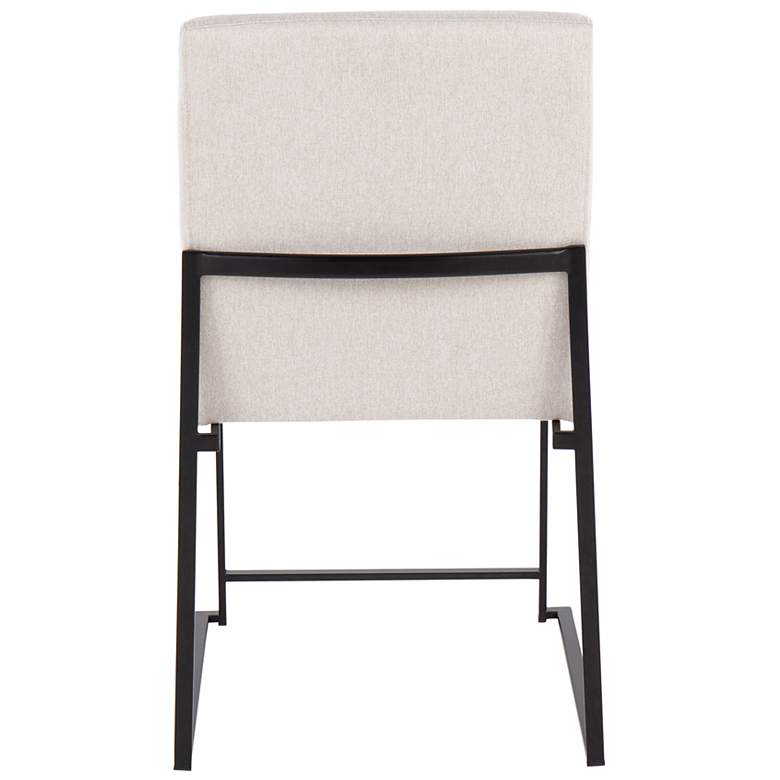 Image 5 High Back Fuji Dining Chair Black Steel Beige Fabric by LumiSource Pair more views
