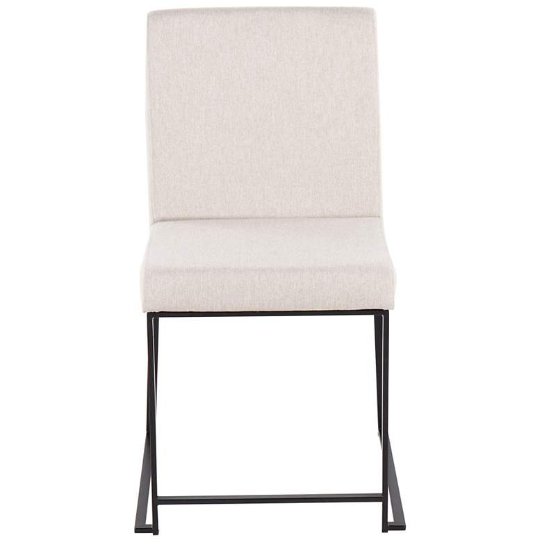 Image 6 High Back Fuji Dining Chair Black Steel Beige Fabric by LumiSource Pair more views