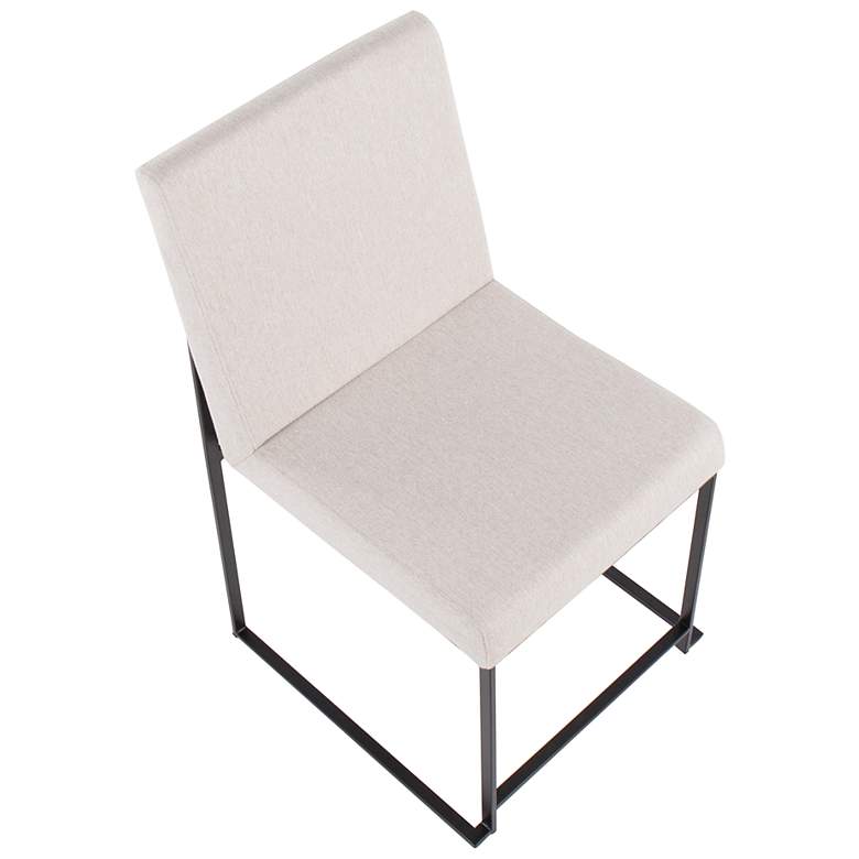 Image 7 High Back Fuji Dining Chair Black Steel Beige Fabric by LumiSource Pair more views