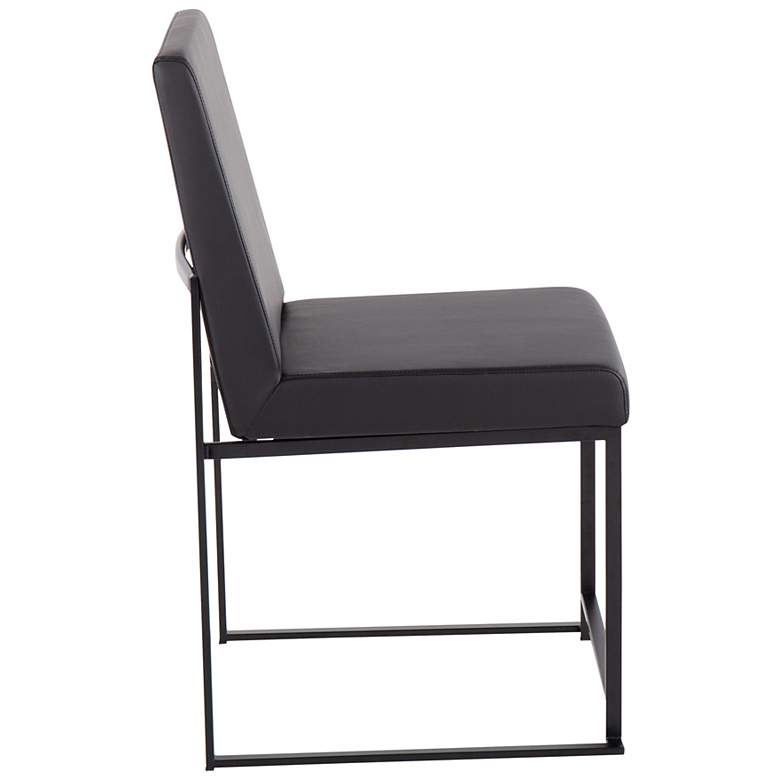 Image 2 High Back Fuji Dining Chair in Black Steel and Black PU by LumiSource Pair more views