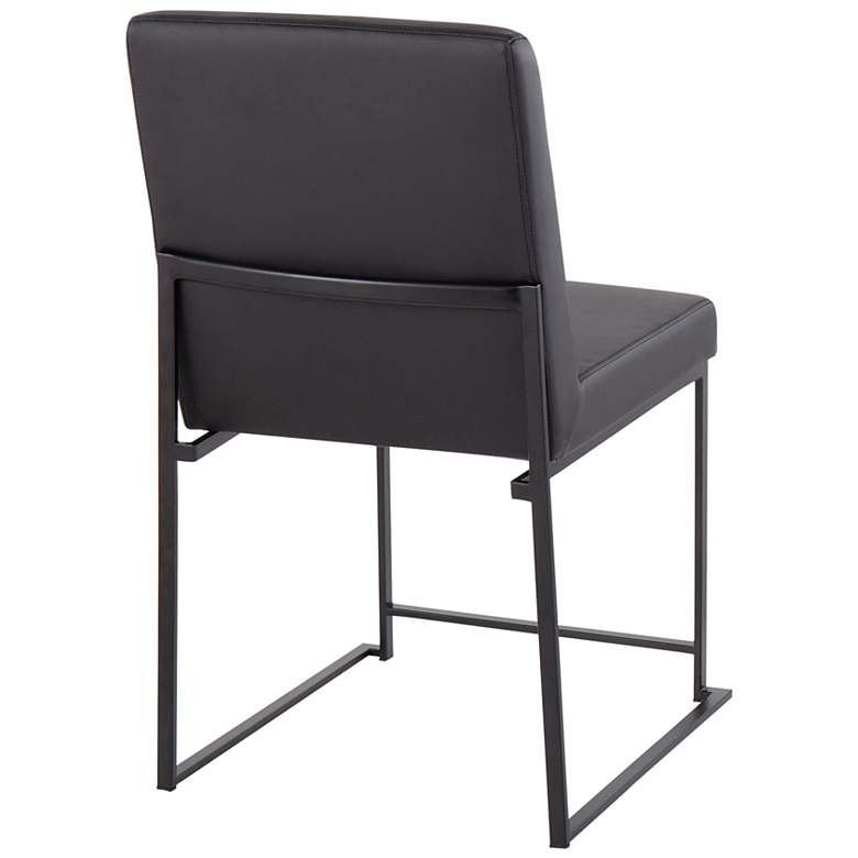 Image 3 High Back Fuji Dining Chair in Black Steel and Black PU by LumiSource Pair more views