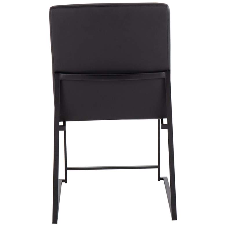 Image 4 High Back Fuji Dining Chair in Black Steel and Black PU by LumiSource Pair more views