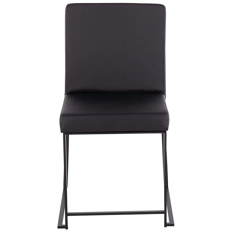 Image 5 High Back Fuji Dining Chair in Black Steel and Black PU by LumiSource Pair more views