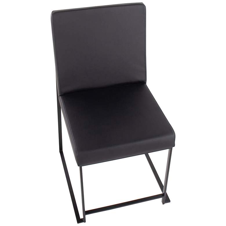 Image 6 High Back Fuji Dining Chair in Black Steel and Black PU by LumiSource Pair more views