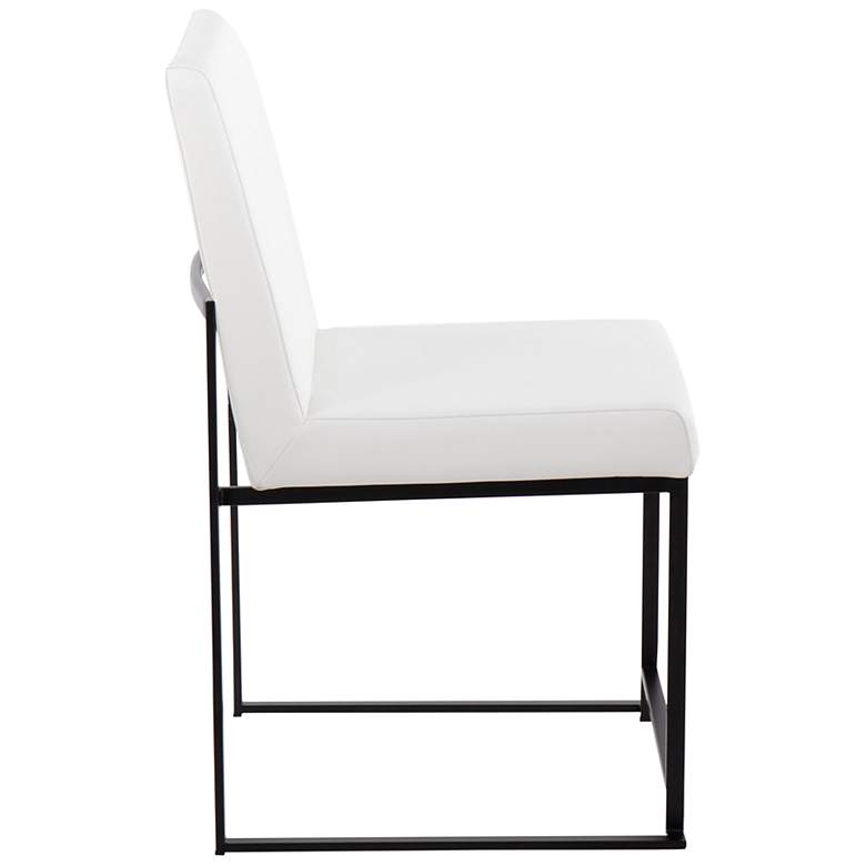 Image 2 High Back Fuji Dining Chair in Black Steel and White PU by LumiSource Pair more views