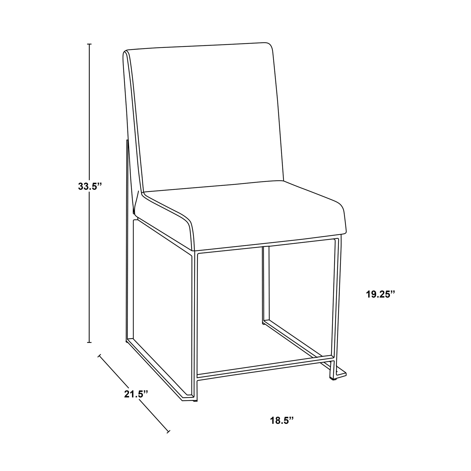 High Back Fuji Dining Chair in Black Steel and White PU by LumiSource Pair