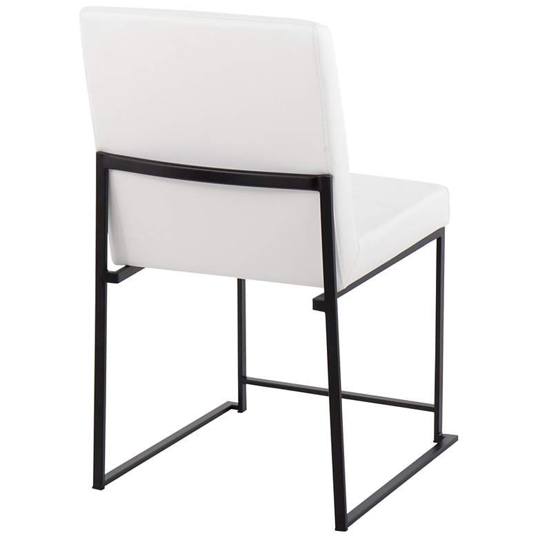 Image 3 High Back Fuji Dining Chair in Black Steel and White PU by LumiSource Pair more views