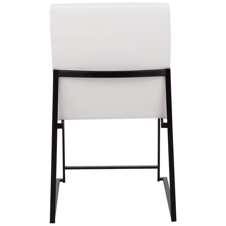 Image 4 High Back Fuji Dining Chair in Black Steel and White PU by LumiSource Pair more views