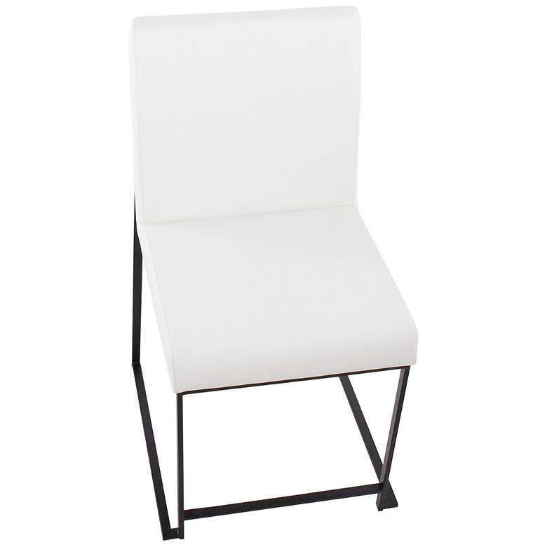 Image 6 High Back Fuji Dining Chair in Black Steel and White PU by LumiSource Pair more views