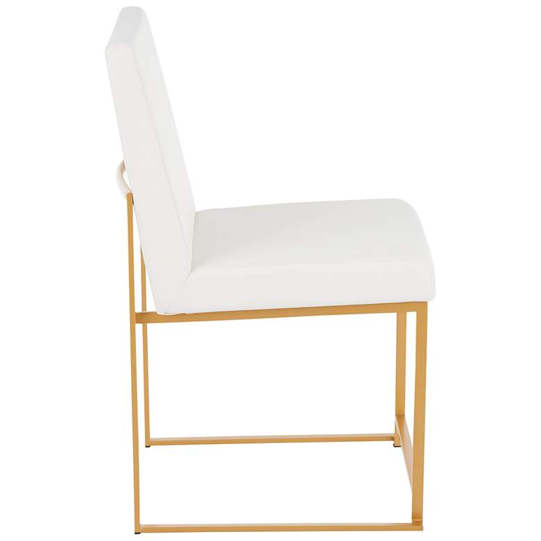 Image 2 High Back Fuji Dining Chair in Gold and White PU by LumiSource Pair more views