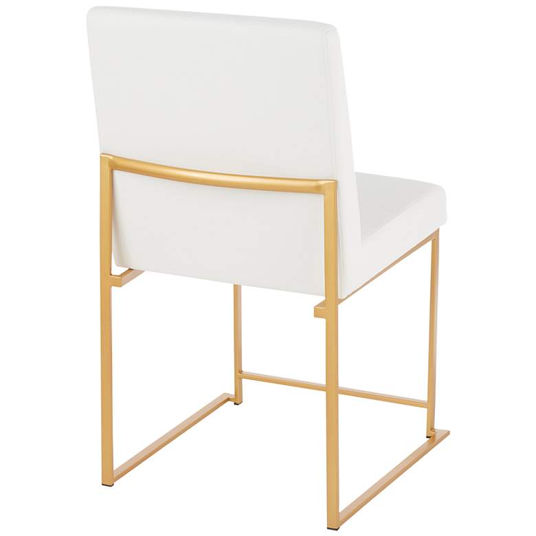 Image 3 High Back Fuji Dining Chair in Gold and White PU by LumiSource Pair more views