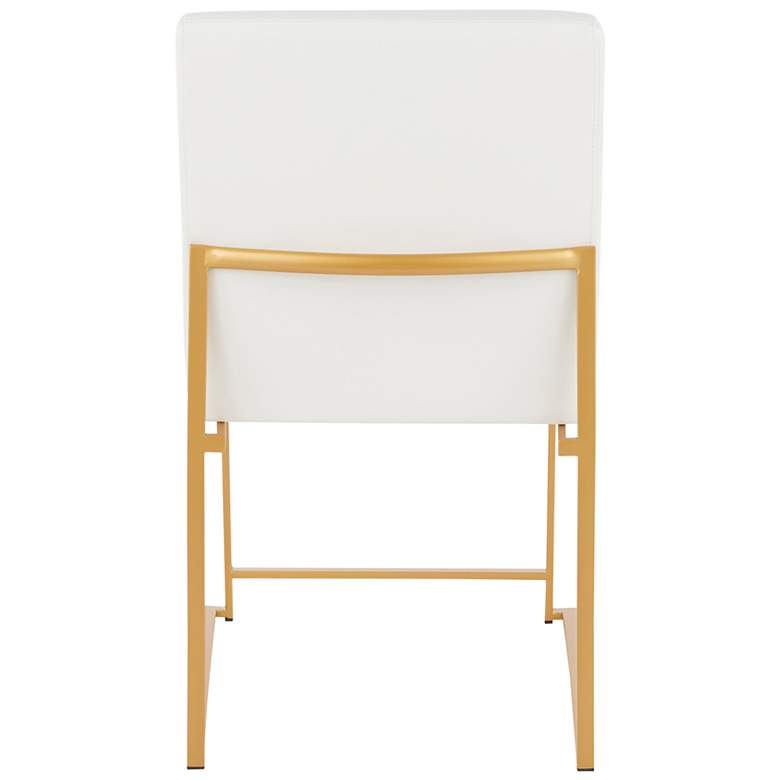 Image 4 High Back Fuji Dining Chair in Gold and White PU by LumiSource Pair more views
