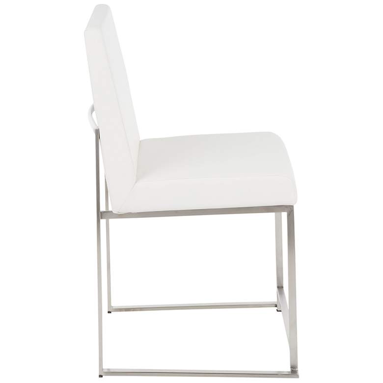 Image 2 High Back Fuji Dining Chair Stainless Steel White PU by LumiSource Pair more views