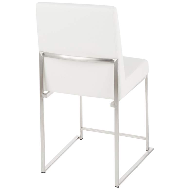 Image 3 High Back Fuji Dining Chair Stainless Steel White PU by LumiSource Pair more views