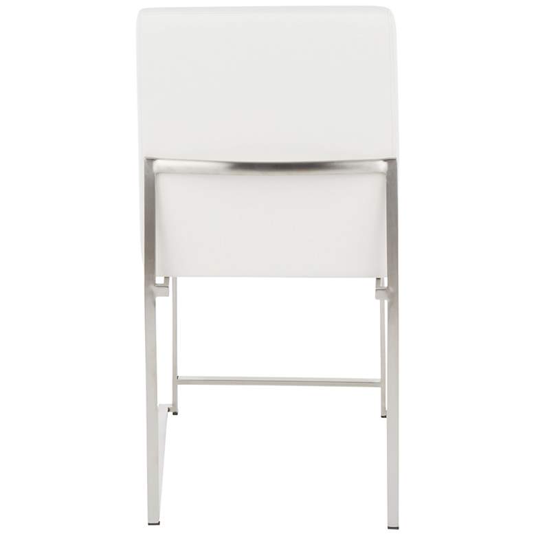 Image 4 High Back Fuji Dining Chair Stainless Steel White PU by LumiSource Pair more views