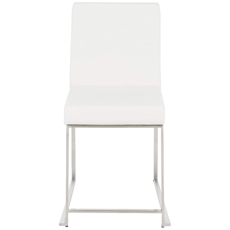 Image 5 High Back Fuji Dining Chair Stainless Steel White PU by LumiSource Pair more views