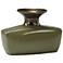 High Gloss Olive Green and Brown 8 3/4" High Ceramic Vase