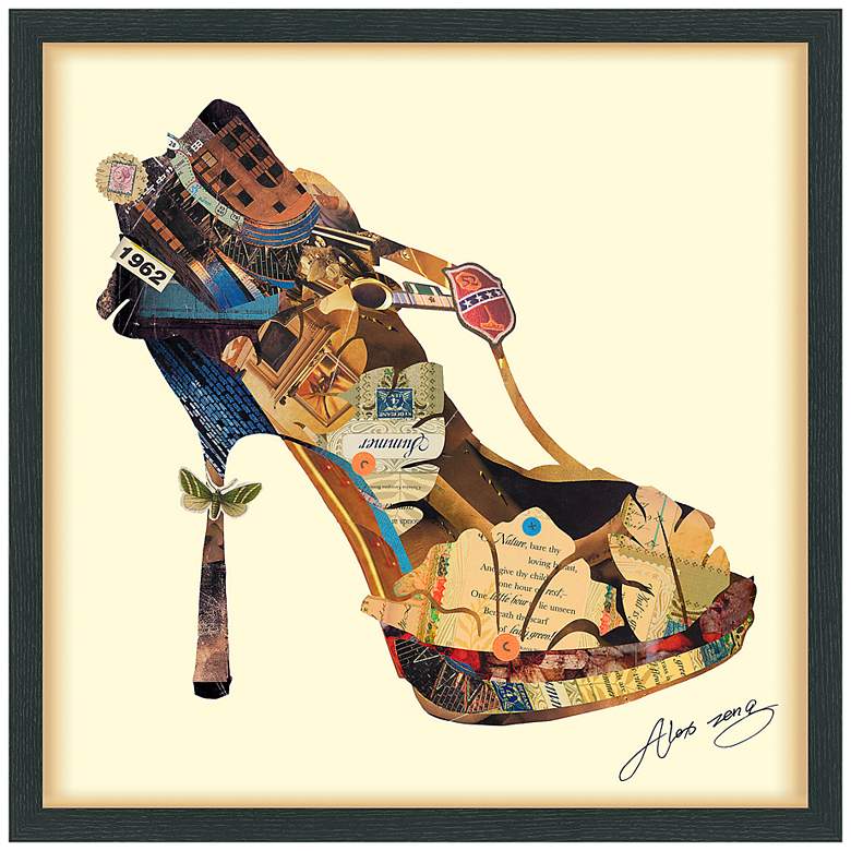 Image 2 High-Heeled 25" High Dimensional Collage Framed Wall Art