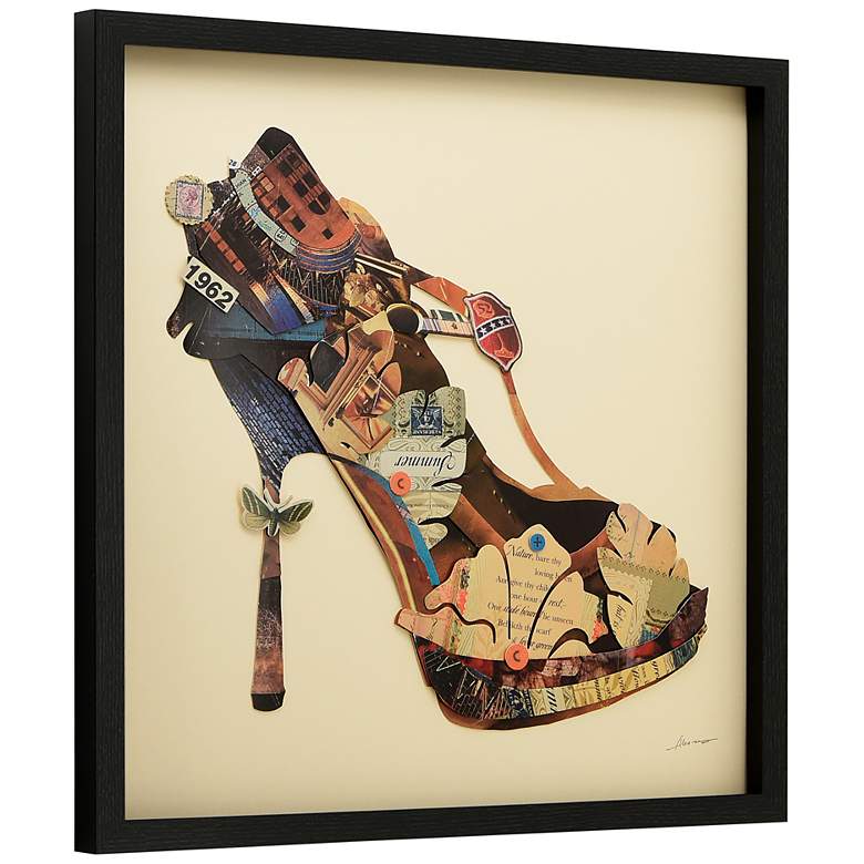 Image 4 High-Heeled 25" High Dimensional Collage Framed Wall Art more views