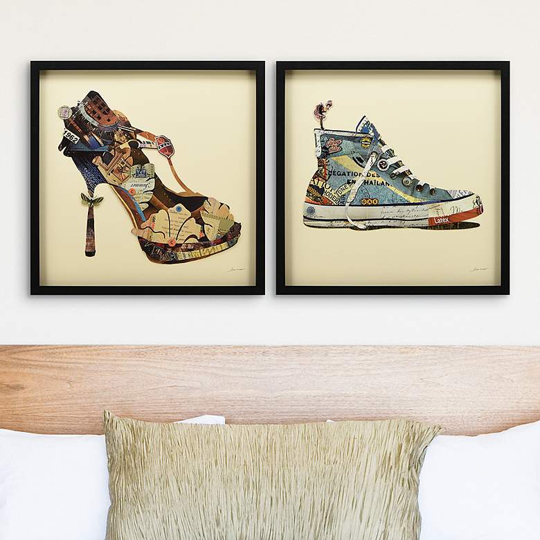 Image 1 High Heeled and Top Sneaker 25 inch High 2-Piece Wall Art Set