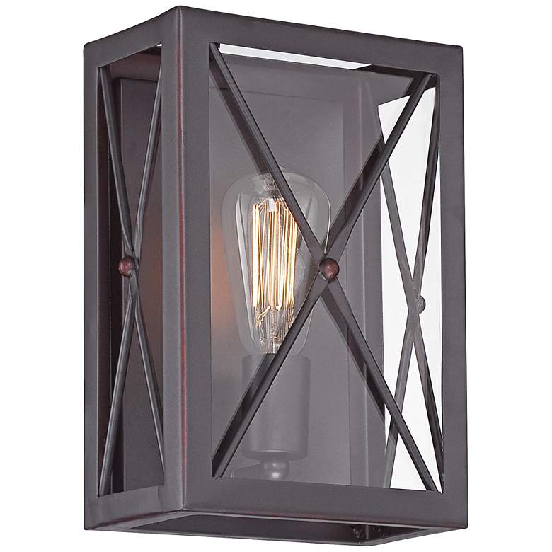 Image 1 High Line 11 1/2 inch High Satin Bronze Wall Sconce