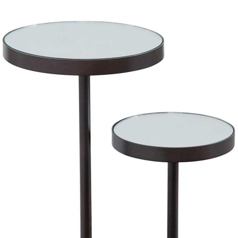 Image 2 High-Low 15" Wide Mirrored Bronze Metal Scatter Table more views