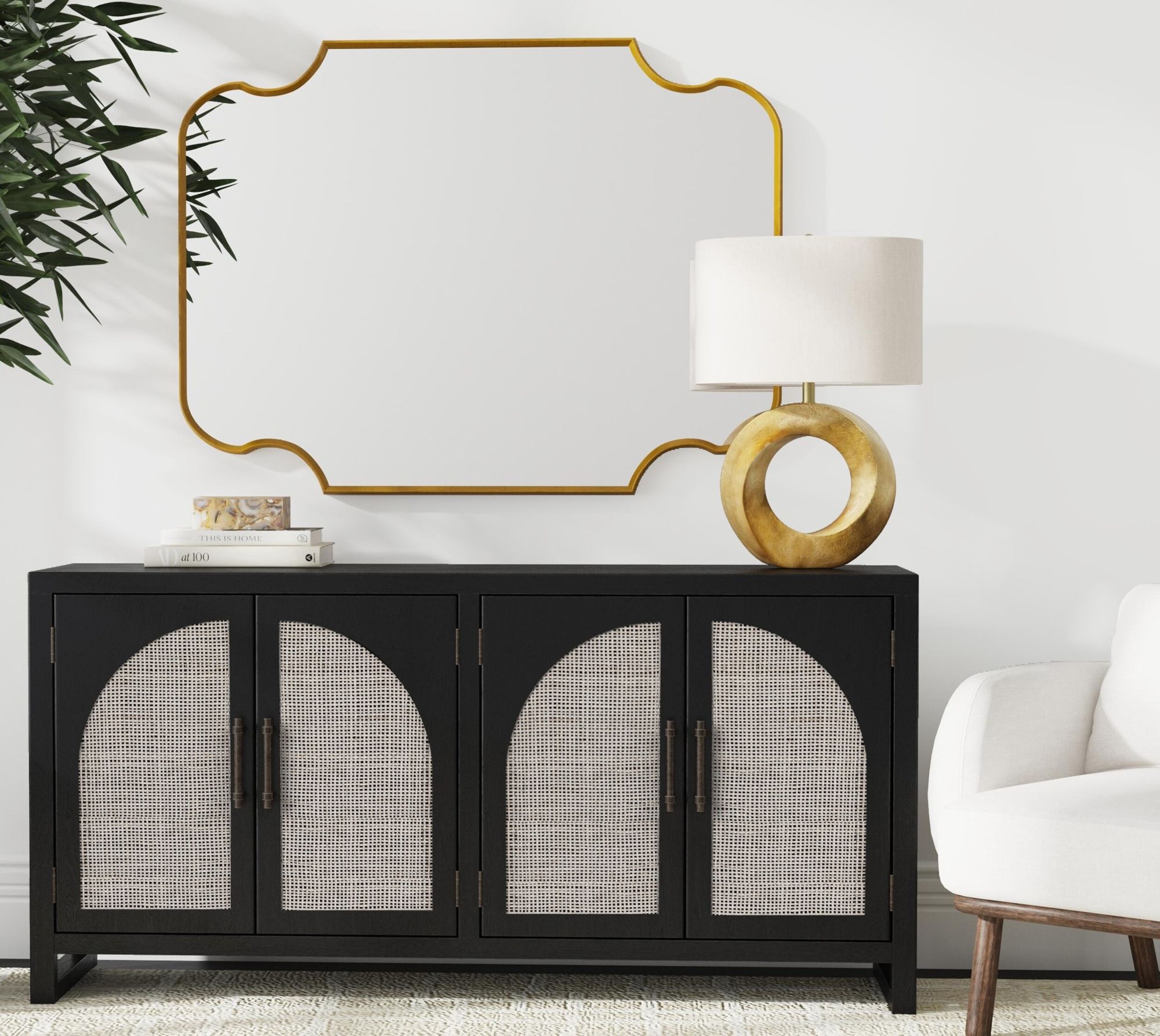 Image 4 High-Low 15" Wide Mirrored Gold Metal Scatter Table more views