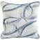 High Seas Blue Abstract 20" Square Decorative Pillow
